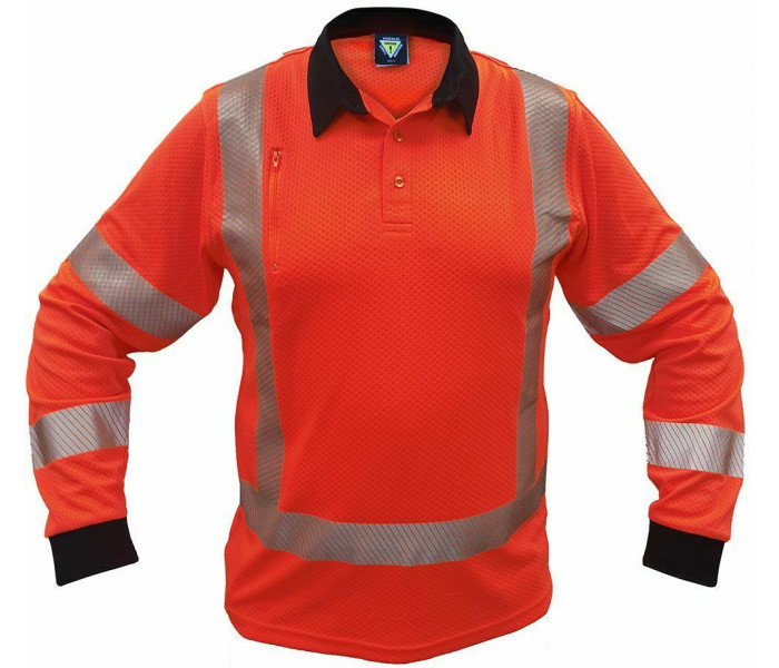 Caution MicroVent TTMC-W17 X-Back L/S Polo