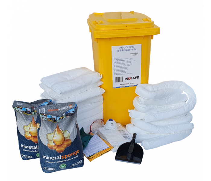 In2Safe 240L Oil Spill Kit-Wheelie Bin